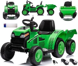 Traktorek 100 cm na akumulator 12V z przyczepą