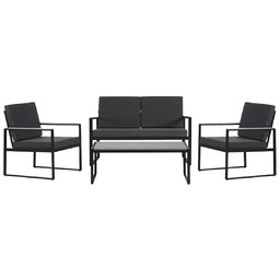 Zestaw mebli ogrodowych metalowych stół, sofa oraz fotele