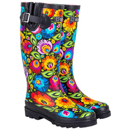 Kalosze Długie Kozaki Fol Czarne 37