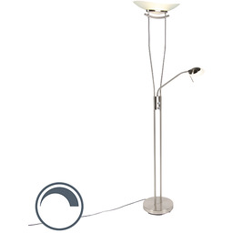 Nowoczesna lampa stojąca ze stali, z wbudowanym LED
