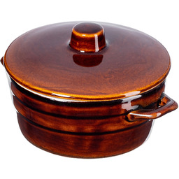 Garnek kamionkowy Athena 1L, 12cm z pokrywką