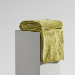 Jednokolorowy koc z wytłoczonym wzorem liściastym Yanborio 150x200