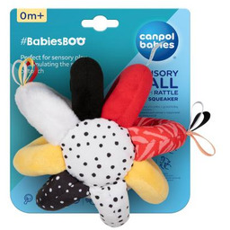 CANPOL BABIES Sensoryczna piłka z grzechotką i piszczkiem