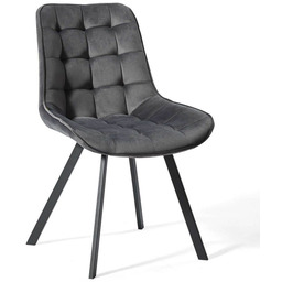 Krzesło szare DC-6030 welur #21 czarne nogi
