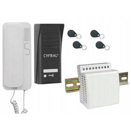 Domofon 1- rodzinny Cyfral Cosmo R1 czarny breloki