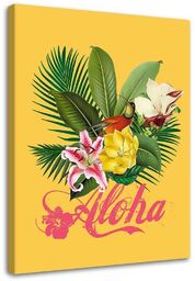 Obraz na płótnie, Aloha na żółtym tle -