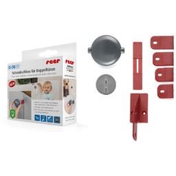 Zabezpieczenie szafek z drzwiami podwójnymi REER - biały