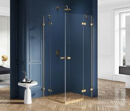 Złota szczotkowana kabina prysznicowa podwójne drzwi 120x80 EXK-1788
