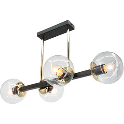 Lampa sufitowa czarno-złota 4-punktowa ze szklanymi kulami 3030/4