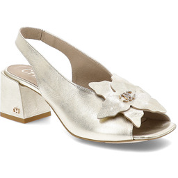 Chebello Złote Sandały Eleganckie Obuwie Damskie Na Obcasie