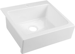 ARYA zlewozmywak ceramiczny z otworem na baterię 66x62cm,