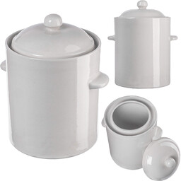 Garnek hermetyczny kamionkowy Athena 10L z pokrywką kremowy