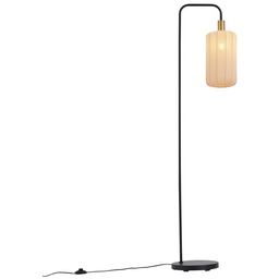 Lampa podłogowa Japandi czarna ze złotym i beżowym