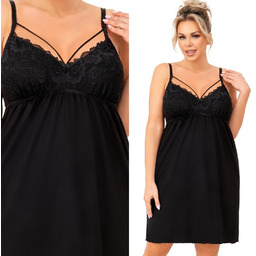 Donna Koszula nocna Sylvia Plus Czarna Czarny XXXXL