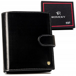 Duzy skorzany portfel meski z systemem RFID