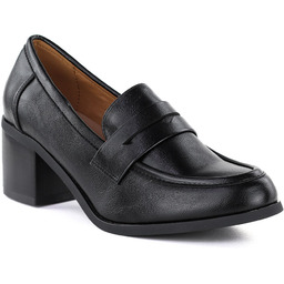 Półbuty damskie lordsy na obcasie czarne M.Daszyński MR2201D-3A