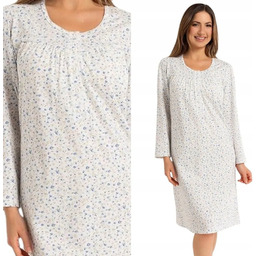 Nocna bawełniana koszula damska Regina 015 niebieska L