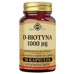SOLGAR D-biotyna 1000 mcg, 50 kapsułek -> Odbiór