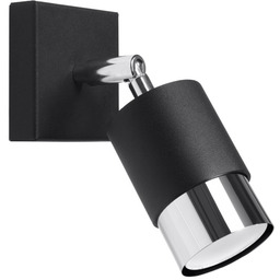 Nero czarny/chrom - Sollux Lighting - lampa ścienna