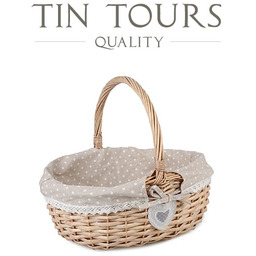 KOSZYK WIKLINOWY Z MATERIAŁEM 39x33x14/17/36 cm