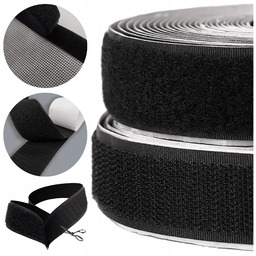 Taśma rzep do moskitiery samoprzylepny Czarny 16mm Komplet