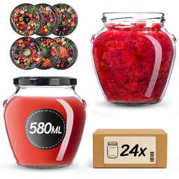 Słoiki na przetwory Sassa 580ml 24szt 82mm +