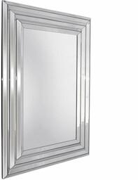 LUSTRO ŚCIENNE prostokątne, schodkowo ułożona rama, glamour