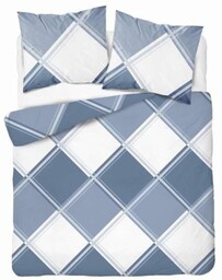 Pościel flanelowa 220x200 niebieska kratka Flanela 24