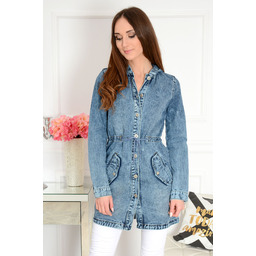 Kurtka parka jeansowa z kapturem Tessuto