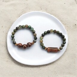 Pakamera Zestaw pierścionków : turkus afrykański, tygrysie oko