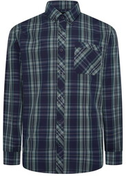 Duża Koszula Męska w Kratę Niebieska (teal) 6301LS