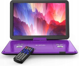 17.5" Przenośny odtwarzacz DVD z 5000mAh baterią 15.6"
