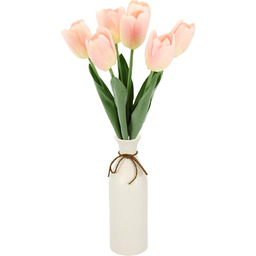 Real-Touch tulipany w wazonie, sztuczny bukiet tulipanów, pojedyncze