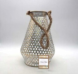 METALOWA LATARNIA ZŁOTA P/TEA-LIGHT 29cm 19