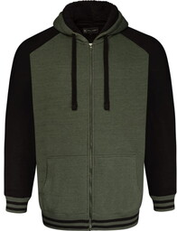 Duża Bluza Męska Ocieplana Khaki 7075 KAM