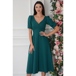 Sukienka midi rozkloszowana ciemna zieleń Suzzy