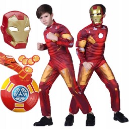 Strój Przebranie Kostium Iron Man Maska Rękawica Tarcza