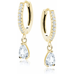 Pozłacane srebrne kolczyki kółka kółeczka łezki krople białe