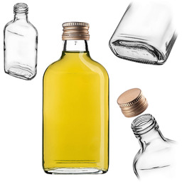 Butelka piersiówka Viane 200ml ze złotą zakrętką 1