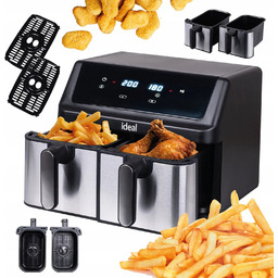 Frytkownica Beztłuszczowa Air Fryer Eldom Podwójna 9L Dwukomorowa+suszarka