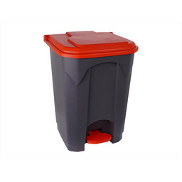Kosz otwierany przyciskiem pedałowym 45 l plastik grafitowo-czerwony