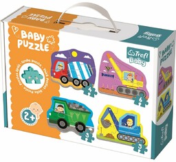 Trefl Baby puzzle Pojazdy na budowie, 4w1 3,