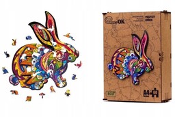 Puzzle Drewniane EKO 60 Puszysty Królik A4 PuzA4-01744