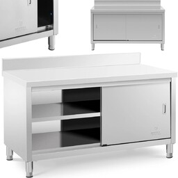 Stół blat roboczy przyścienny z szafką i rantem