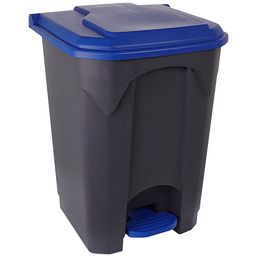 Kosz otwierany przyciskiem pedałowym 45 l, plastik grafitowo-niebieski