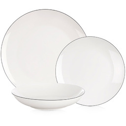 Zestaw serwis obiadowy porcelanowy biały DECORA 18 el.