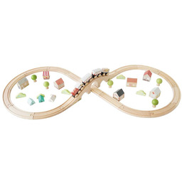 Kolejka drewniana tory w kształcie 8 z pociągiem