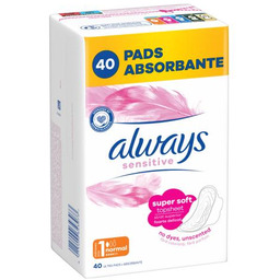 ALWAYS Sensitive Normal+ Podpaski, 40szt.