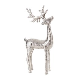 Eurofirany Figurka świąteczna Jeleń 16x6x39 srebrna
