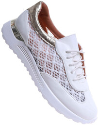 Białe ażurowe buty sportowe sneakersy